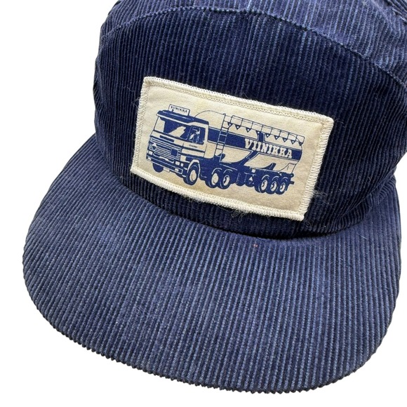 Lansilakki Ky Other - Lansilakki Ky Navy Blue Corduroy 5 Panel Hat Viinikka Trucking Patch Finland
